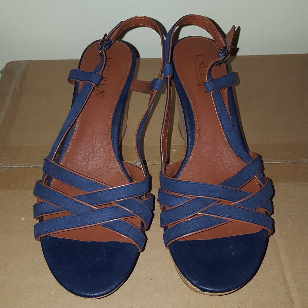 Lauren by Ralph Lauren Navy Wedges, Size 9